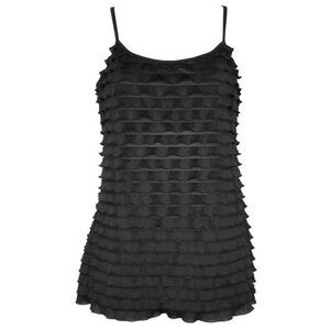 Energie Black Ruffle Camisole Tank Top L